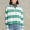 Tricouri de rugby din Jersey cu dungi Ralph Lauren, verzi, pentru femei Tricouri de rugby din Jersey cu dungi Ralph Lauren, verzi, pentru femei