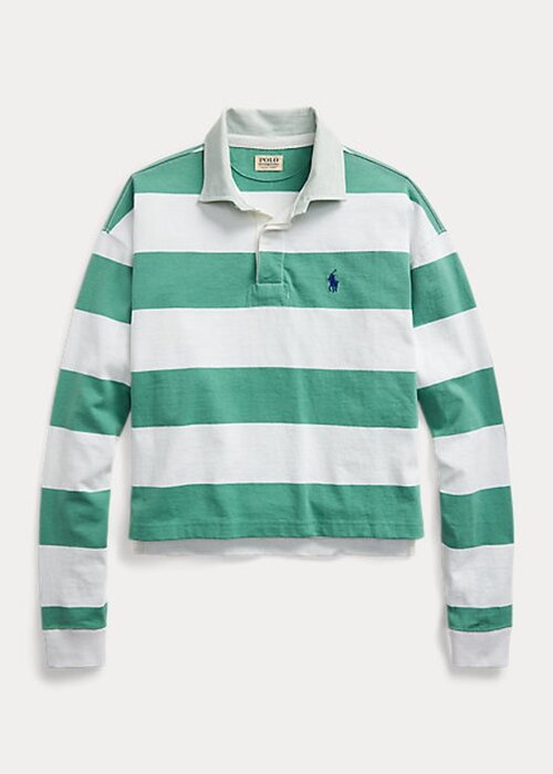 Tricouri de rugby din Jersey cu dungi Ralph Lauren, verzi, pentru femei Tricouri de rugby din Jersey cu dungi Ralph Lauren, verzi, pentru femei