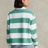 Tricouri de rugby din Jersey cu dungi Ralph Lauren, verzi, pentru femei Tricouri de rugby din Jersey cu dungi Ralph Lauren, verzi, pentru femei