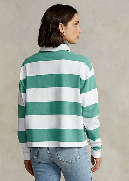 Tricouri de rugby din Jersey cu dungi Ralph Lauren, verzi, pentru femei Tricouri de rugby din Jersey cu dungi Ralph Lauren, verzi, pentru femei