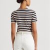 Tricouri din bumbac elastic cu dungi Ralph Lauren pentru femei bleumarin Tricouri din bumbac elastic cu dungi Ralph Lauren pentru femei bleumarin