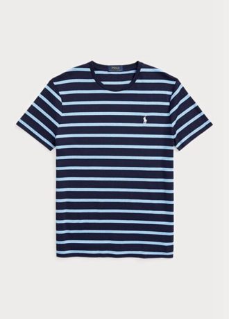 Tricouri din bumbac moale cu dungi Ralph Lauren, personalizate, pentru bărbați Tricouri din bumbac moale cu dungi Ralph Lauren, personalizate, pentru bărbați