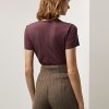 Tricouri din bumbac Ralph Lauren Tweed Polo Bear de damă Burgundy Tricouri din bumbac Ralph Lauren Tweed Polo Bear de damă Burgundy