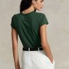 Tricouri din jerseu cu aplicație ecvestre Ralph Lauren pentru femei verzi Tricouri din jerseu cu aplicație ecvestre Ralph Lauren pentru femei verzi
