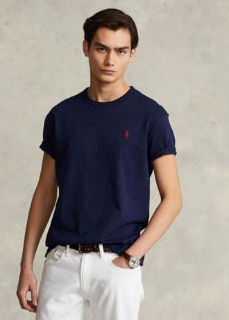 Tricouri din jerseu de greutate grea Ralph Lauren pentru bărbați bleumarin Tricouri din jerseu de greutate grea Ralph Lauren pentru bărbați bleumarin