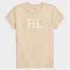 Tricouri din jerseu Ralph Lauren Rl-selee-applique bej pentru femei Tricouri din jerseu Ralph Lauren Rl-selee-applique bej pentru femei