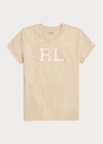 Tricouri din jerseu Ralph Lauren Rl-selee-applique bej pentru femei Tricouri din jerseu Ralph Lauren Rl-selee-applique bej pentru femei
