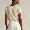 Tricouri din jerseu Ralph Lauren Rl-selee-applique bej pentru femei Tricouri din jerseu Ralph Lauren Rl-selee-applique bej pentru femei