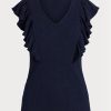 Tricouri din tricot în coaste, Ralph Lauren, pentru femei, din bleumarin Tricouri din tricot în coaste, Ralph Lauren, pentru femei, din bleumarin