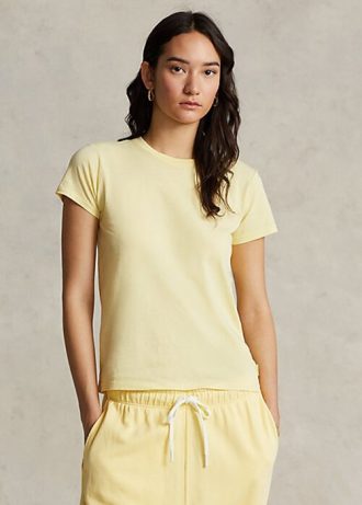 Tricouri galbene din bumbac organic Ralph Lauren pentru damă Tricouri galbene din bumbac organic Ralph Lauren pentru damă
