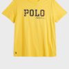 Tricouri galbene pentru bărbați cu logo-ul Ralph Lauren, cu gâtul rotund