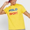Tricouri galbene pentru bărbați cu logo-ul Ralph Lauren, cu gâtul rotund