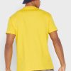 Tricouri galbene pentru bărbați cu logo-ul Ralph Lauren, cu gâtul rotund