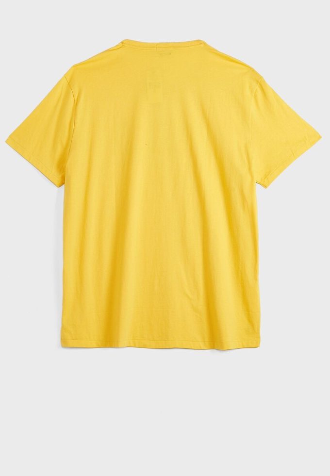 Tricouri galbene pentru bărbați cu logo-ul Ralph Lauren, cu gâtul rotund