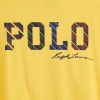 Tricouri galbene pentru bărbați cu logo-ul Ralph Lauren, cu gâtul rotund