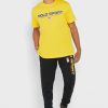 Tricouri galbene pentru bărbați cu logo-ul Ralph Lauren, cu gâtul rotund