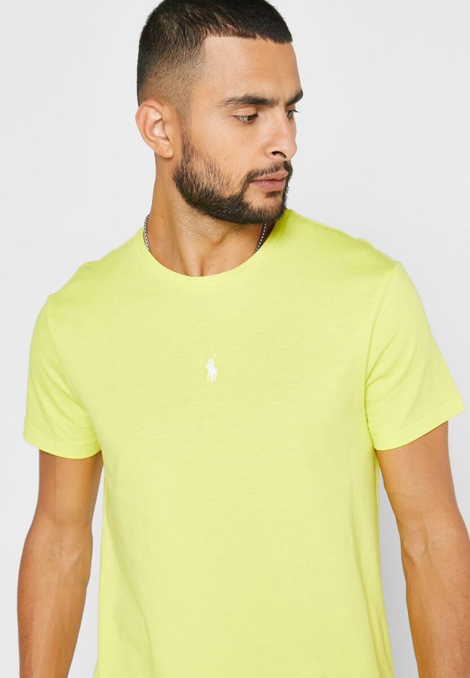 Tricouri galbene pentru bărbați Ralph Lauren Essential cu gât crew Tricouri galbene pentru bărbați Ralph Lauren Essential cu gât crew