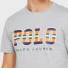 Tricouri gri pentru bărbați cu logo Ralph Lauren, cu decolteu rotund