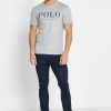 Tricouri gri pentru bărbați cu logo Ralph Lauren, cu decolteu rotund Tricouri gri pentru bărbați cu logo Ralph Lauren, cu decolteu rotund