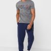 Tricouri gri pentru bărbați cu logo Ralph Lauren, cu decolteu rotund