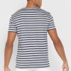 Tricouri gri pentru bărbați Ralph Lauren cu dungi cu gât crew