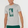 Tricouri gri pentru bărbați Ralph Lauren cu imprimeu cu gât crew