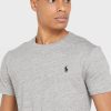 Tricouri gri Ralph Lauren Essential Crew Gât pentru bărbați