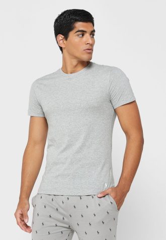 Tricouri gri Ralph Lauren pentru bărbați, pachet de 3 asortate, cu gât crew Tricouri gri Ralph Lauren pentru bărbați, pachet de 3 asortate, cu gât crew