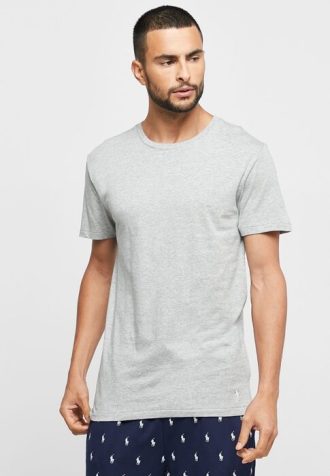 Tricouri gri Ralph Lauren pentru bărbați, pachet de 3 asortate, cu gât crew Tricouri gri Ralph Lauren pentru bărbați, pachet de 3 asortate, cu gât crew