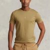 Tricouri maro pentru bărbați Ralph Lauren, personalizate, slim cu gât crew, pentru bărbați Tricouri maro pentru bărbați Ralph Lauren, personalizate, slim cu gât crew, pentru bărbați
