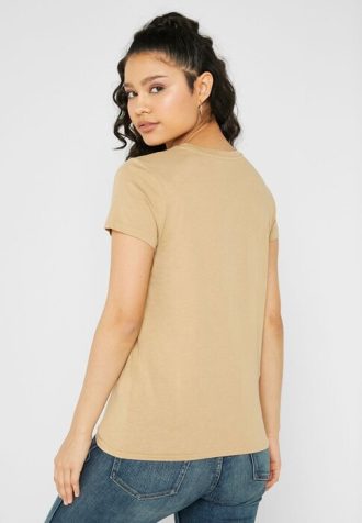 Tricouri maro Ralph Lauren cu gât rotund pentru femei Tricouri maro Ralph Lauren cu gât rotund pentru femei