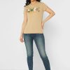 Tricouri maro Ralph Lauren cu gât rotund pentru femei Tricouri maro Ralph Lauren cu gât rotund pentru femei