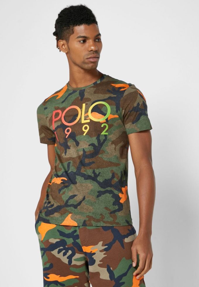 Tricouri multicolore pentru bărbați Ralph Lauren Camo Crew Gate Tricouri multicolore pentru bărbați Ralph Lauren Camo Crew Gate