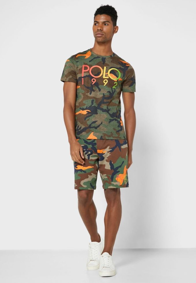 Tricouri multicolore pentru bărbați Ralph Lauren Camo Crew Gate Tricouri multicolore pentru bărbați Ralph Lauren Camo Crew Gate