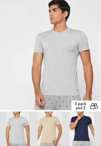 Tricouri multicolore pentru bărbați Ralph Lauren, pachet de 3 asortate, cu gât crew Tricouri multicolore pentru bărbați Ralph Lauren, pachet de 3 asortate, cu gât crew