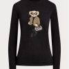 Tricouri negre cu mânecă lungă din bumbac Ralph Lauren Utility Bear pentru femei Tricouri negre cu mânecă lungă din bumbac Ralph Lauren Utility Bear pentru femei