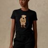 Tricouri negre din bumbac Ralph Lauren Safari Polo Bear Tricouri negre din bumbac Ralph Lauren Safari Polo Bear