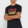 Tricouri negre pentru bărbați, cu logo-ul Ralph Lauren, cu gâtul rotund