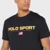 Tricouri negre pentru bărbați, cu logo-ul Ralph Lauren, cu gâtul rotund