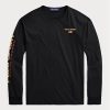 Tricouri negre Ralph Lauren Classic Fit Polo Sport Jersey pentru bărbați Tricouri negre Ralph Lauren Classic Fit Polo Sport Jersey pentru bărbați
