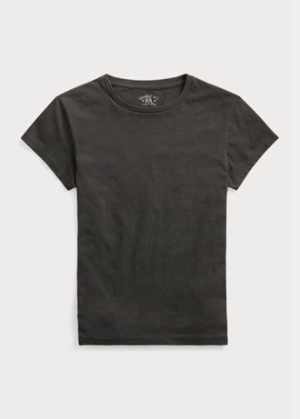 Tricouri negre Ralph Lauren, din jerseu de bumbac, cu gâtul rotund Tricouri negre Ralph Lauren, din jerseu de bumbac, cu gâtul rotund