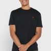 Tricouri negre Ralph Lauren Essential Crew Gate pentru bărbați Tricouri negre Ralph Lauren Essential Crew Gate pentru bărbați