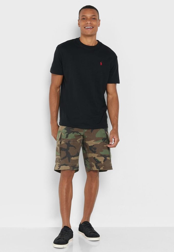 Tricouri negre Ralph Lauren Essential Crew Gate pentru bărbați Tricouri negre Ralph Lauren Essential Crew Gate pentru bărbați
