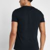 Tricouri negre Ralph Lauren Essential cu decolteu în V pentru bărbați Tricouri negre Ralph Lauren Essential cu decolteu în V pentru bărbați
