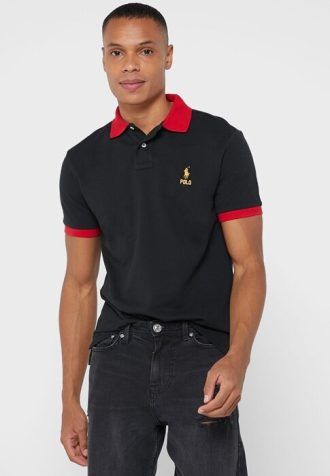 Tricouri negre Ralph Lauren Essential pentru bărbați Tricouri negre Ralph Lauren Essential pentru bărbați