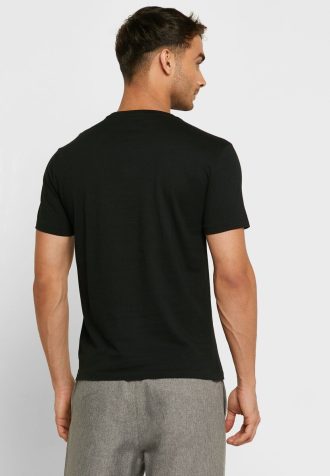 Tricouri negre Ralph Lauren pentru bărbați, cu logo brodat cu gât crew Tricouri negre Ralph Lauren pentru bărbați, cu logo brodat cu gât crew