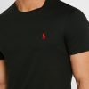 Tricouri negre Ralph Lauren pentru bărbați, cu logo brodat cu gât crew