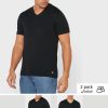 Tricouri negre Ralph Lauren pentru bărbați, pachet de 2 tricouri esențiale cu decolteu în V Tricouri negre Ralph Lauren pentru bărbați, pachet de 2 tricouri esențiale cu decolteu în V