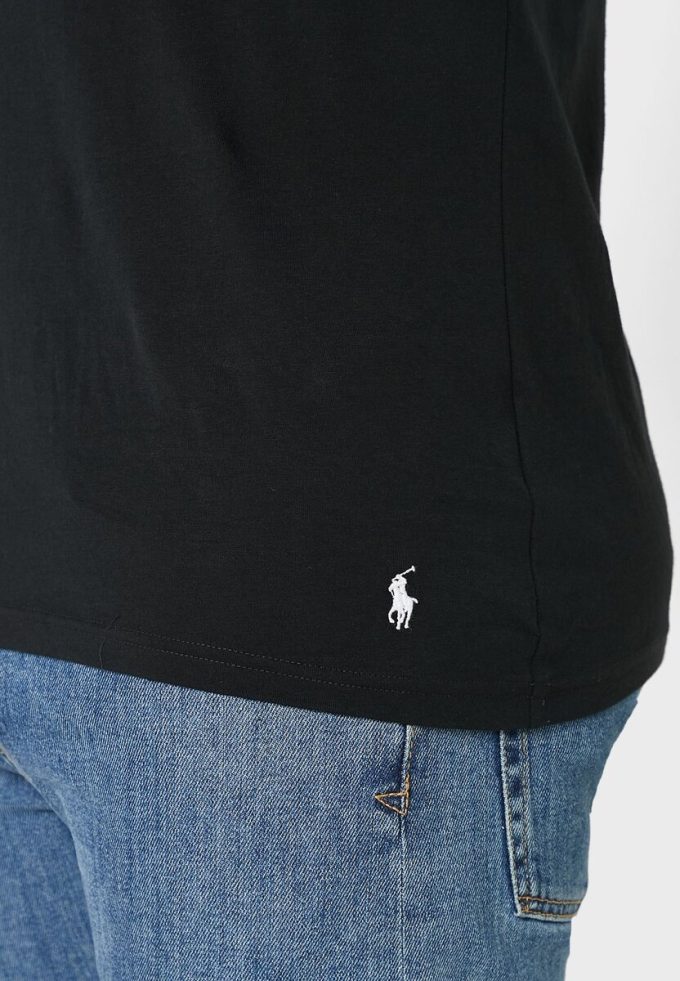 Tricouri negre Ralph Lauren pentru bărbați, pachet de 2 tricouri esențiale cu decolteu în V Tricouri negre Ralph Lauren pentru bărbați, pachet de 2 tricouri esențiale cu decolteu în V