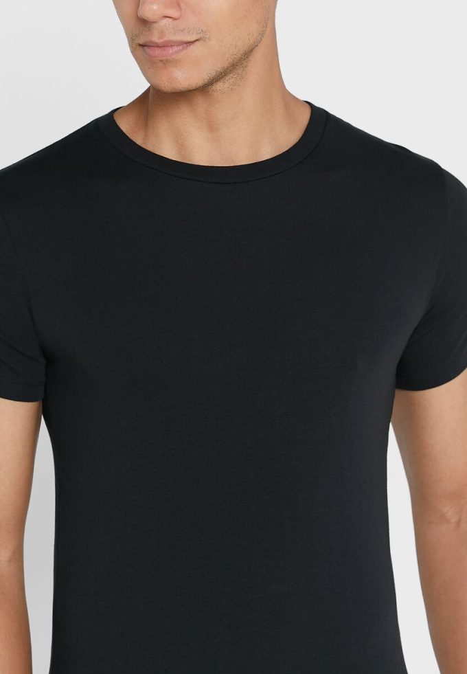 Tricouri negre Ralph Lauren pentru bărbați, pachet de 2 tricouri Essential cu gât turnat Tricouri negre Ralph Lauren pentru bărbați, pachet de 2 tricouri Essential cu gât turnat